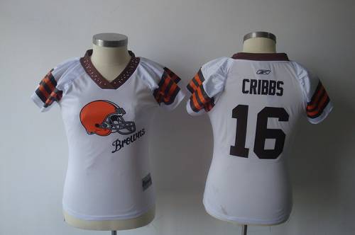 Browns #16 Joshua Cribbs White 2011 Women's Field Flirt NFL Jersey - Click Image to Close
